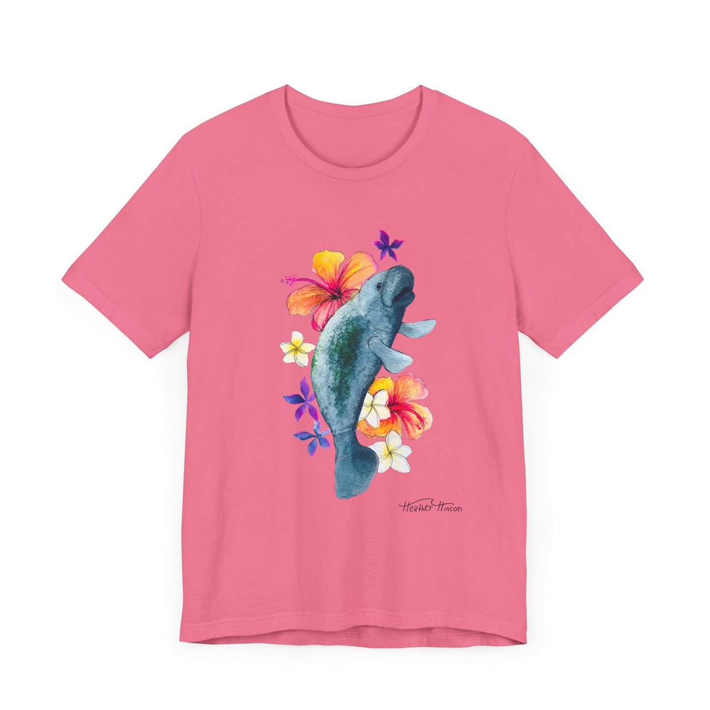 Manatee Watercolor Floral Tee