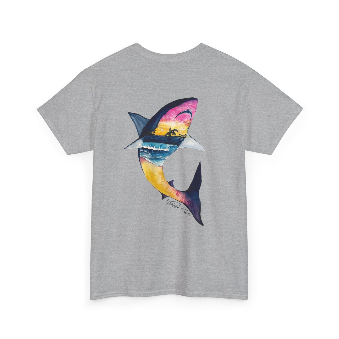 Sunset White Shark Tee