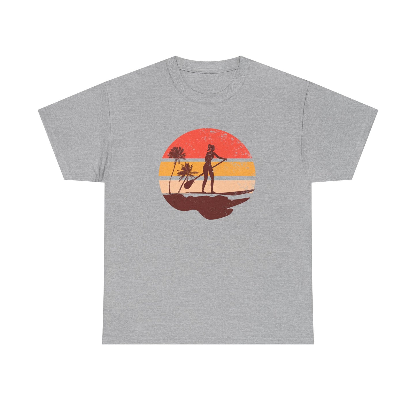 Sunset Palm Tree Paddle Board Tee