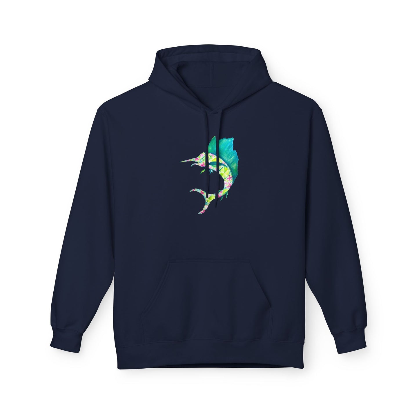 Colorful Marlin Hoodie, Fishing Apparel, Gift for Anglers, Sailfish, Floral, Summer Vibes, Beachwear, Unisex Hoodie, Graphic Sweatshirt