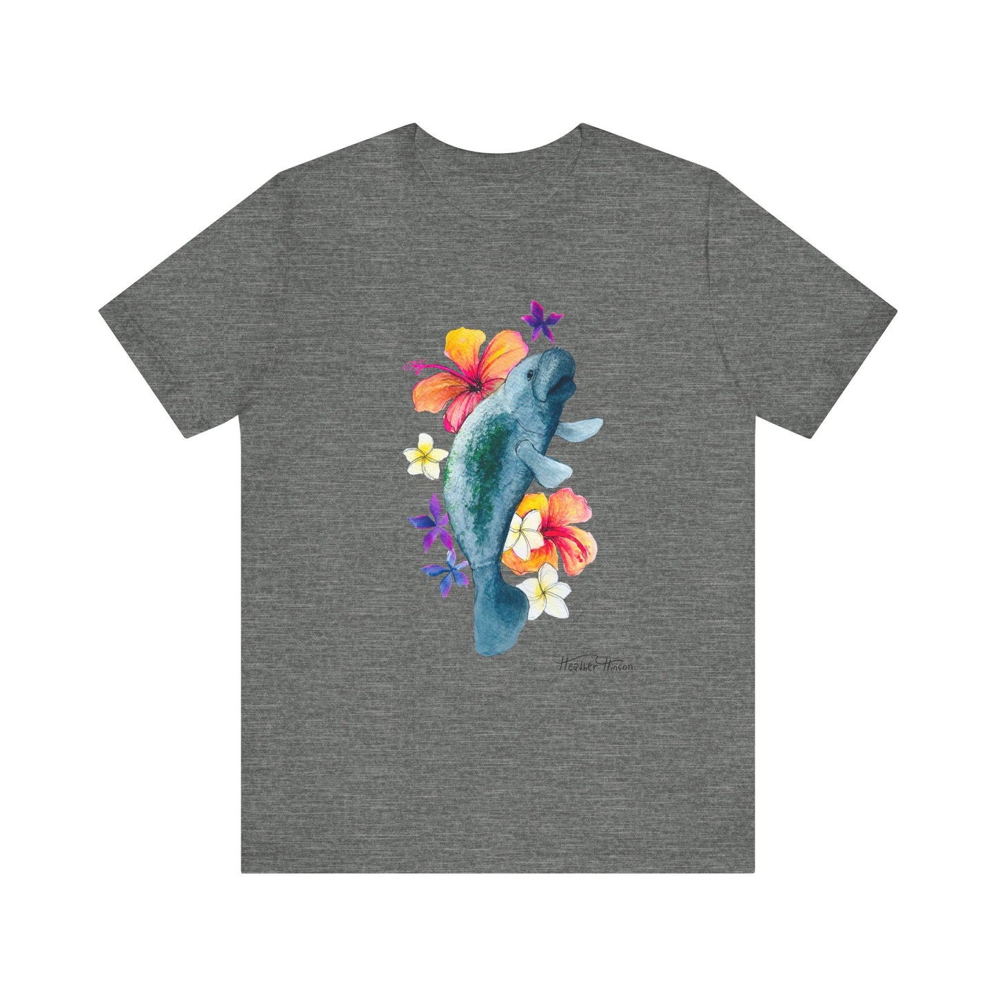 Manatee Watercolor Floral Tee