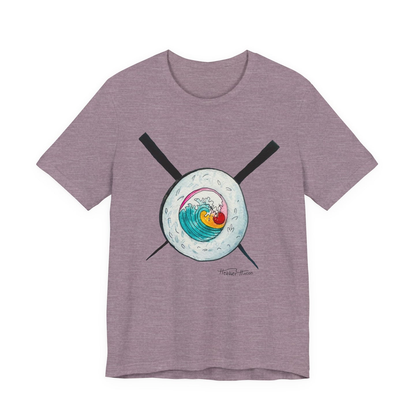 Surf Inspired Unisex Tee, Beach Vibes, Gift for beach lovers, Sushi, Casual Wear, Summer Fashion, Ocean Lover Gift