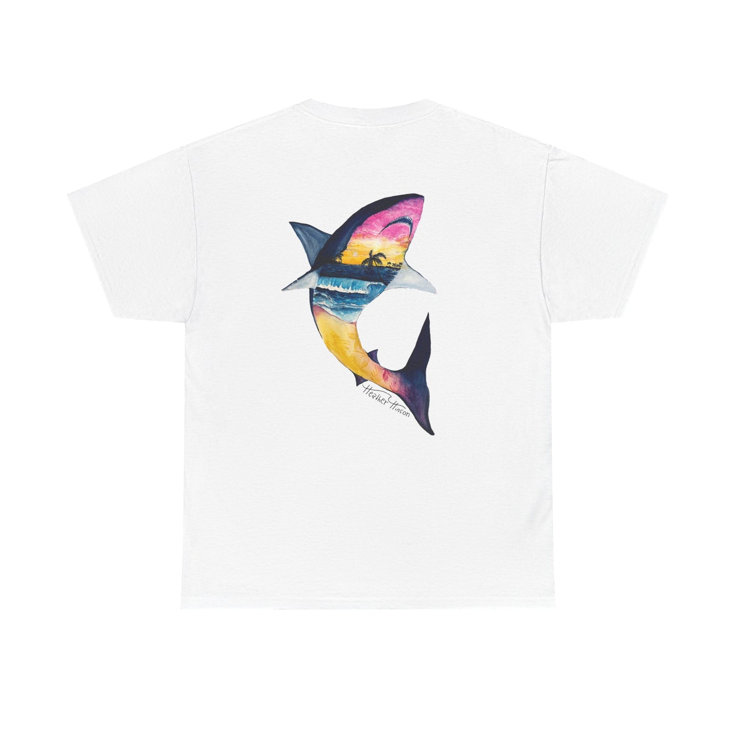 Sunset White Shark Tee