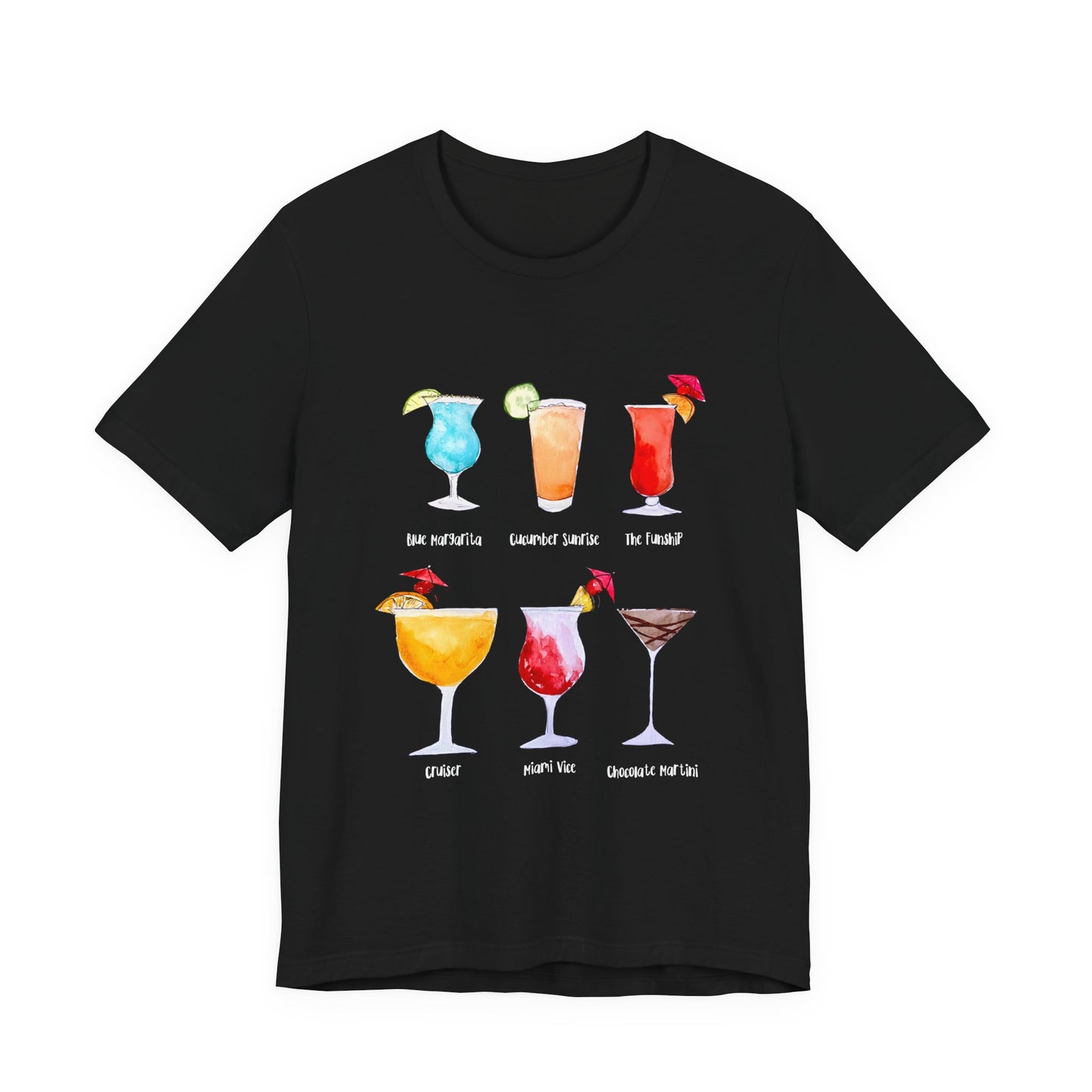 Colorful cruise Cocktail Graphic Tee, Summer Vibes T-Shirt, Fun Drink Lover's Apparel, cruise shirt, Gift for Bartenders, Vacation t shirt, Party Shirt