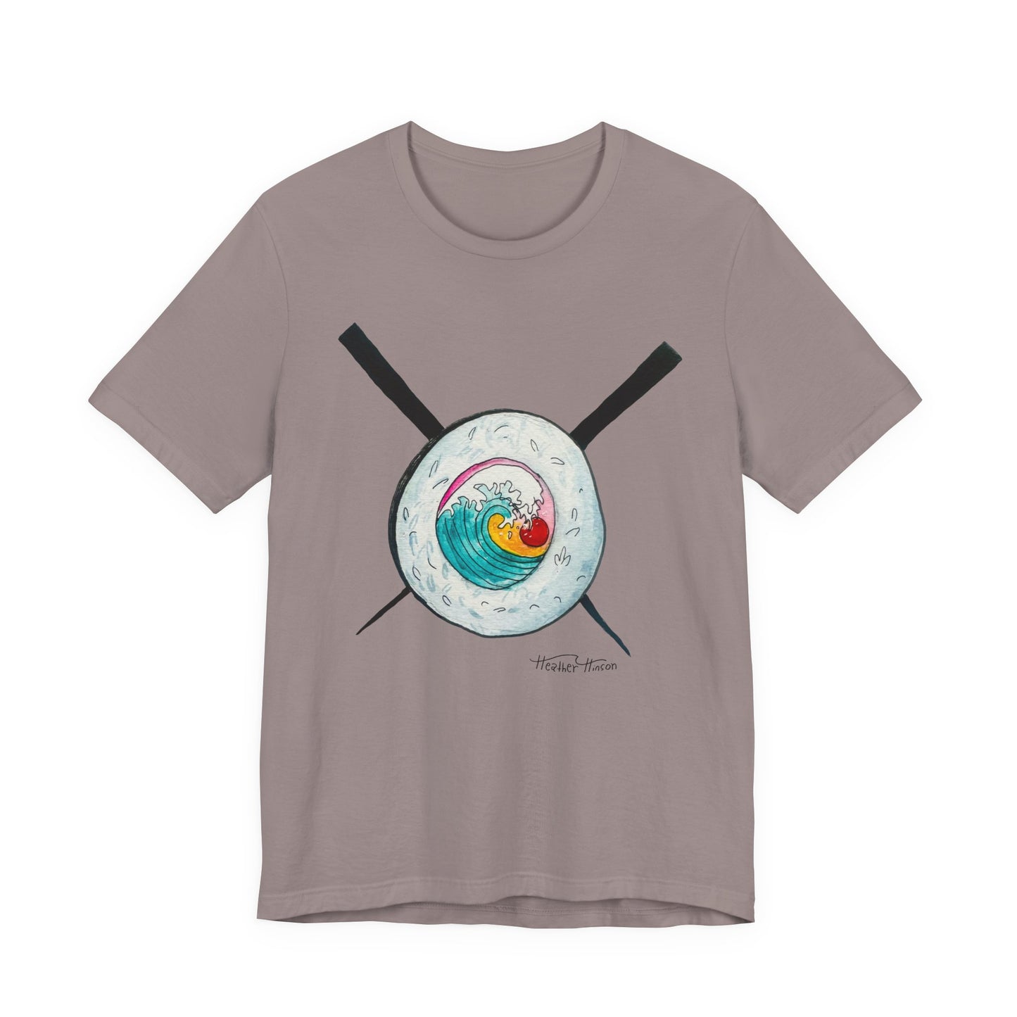 Surf Inspired Unisex Tee, Beach Vibes, Gift for beach lovers, Sushi, Casual Wear, Summer Fashion, Ocean Lover Gift