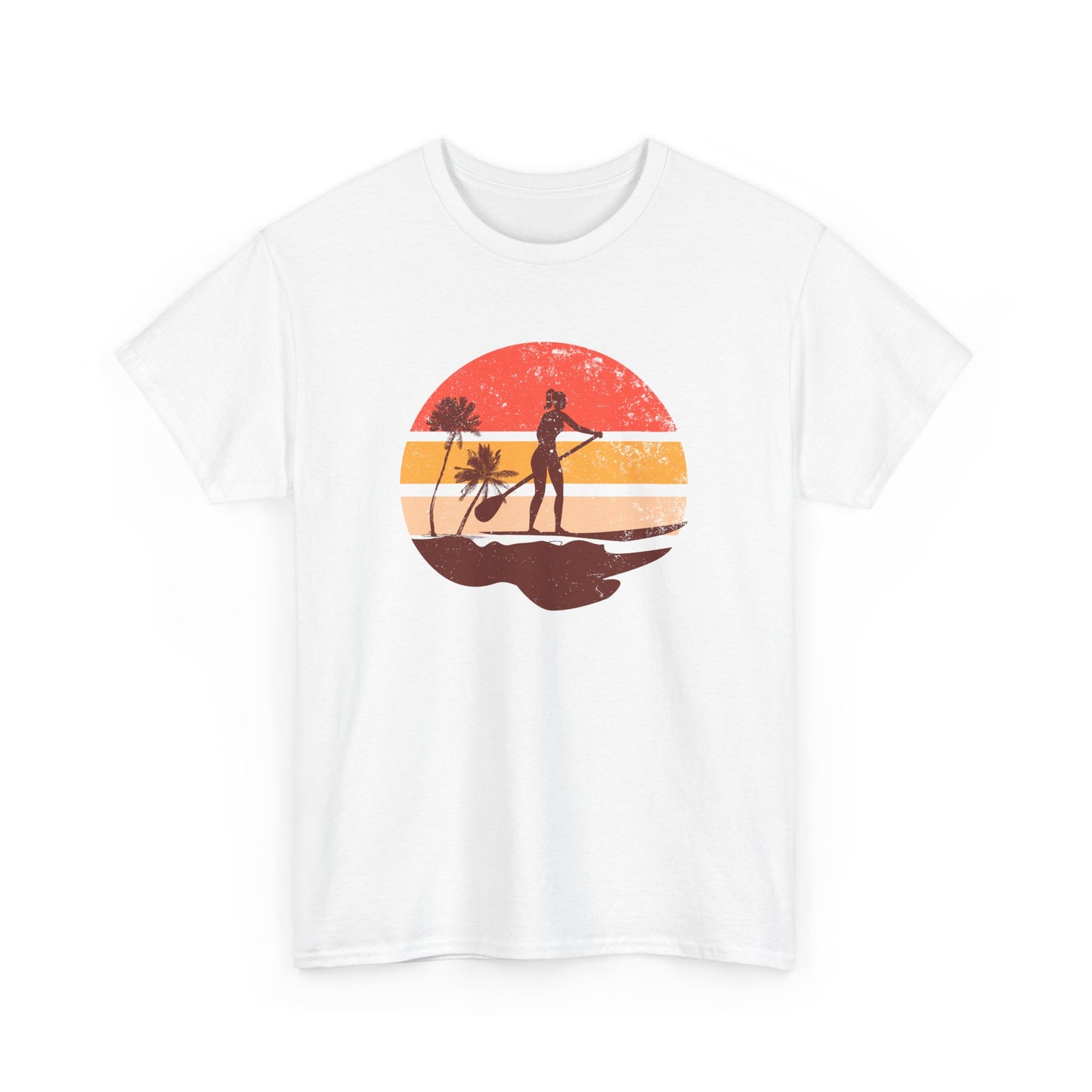 Sunset Palm Tree Paddle Board Tee