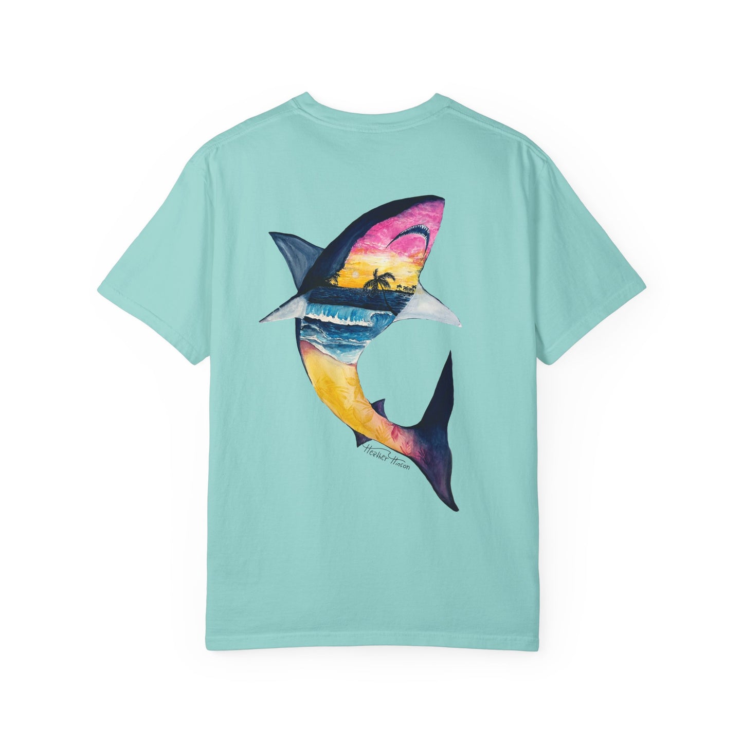 Vibrant Shark Graphic Tee, Relaxed Fit T-Shirt for Ocean Lovers, Summer Beachwear, Gift for Surfers, Nautical Inspired Apparel