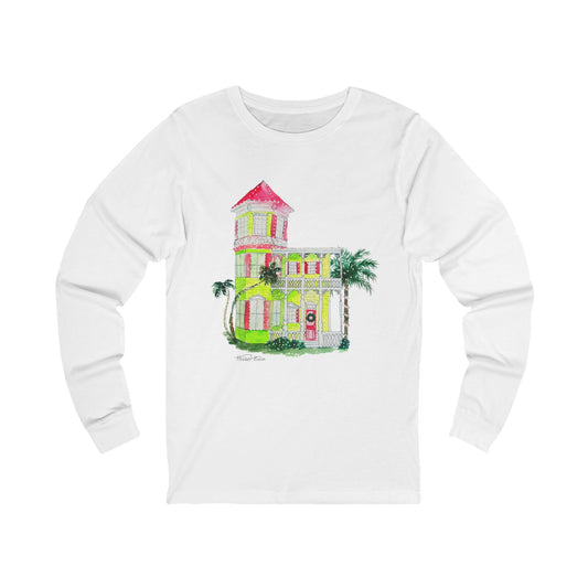 Christmas in the Keys watercolor long sleeve shirt for the holidays