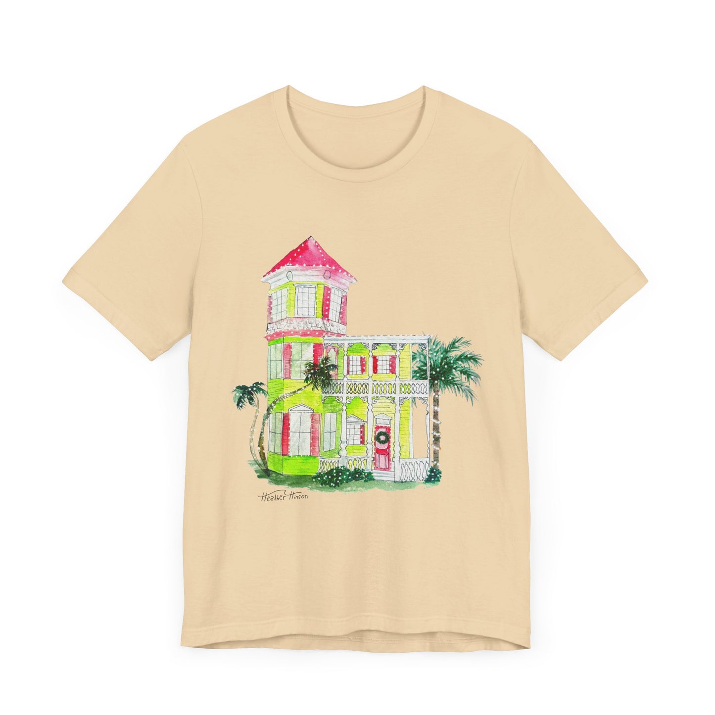 T-Shirt Key West Christmas Festive Holidays Coastal House Florida Palm Trees