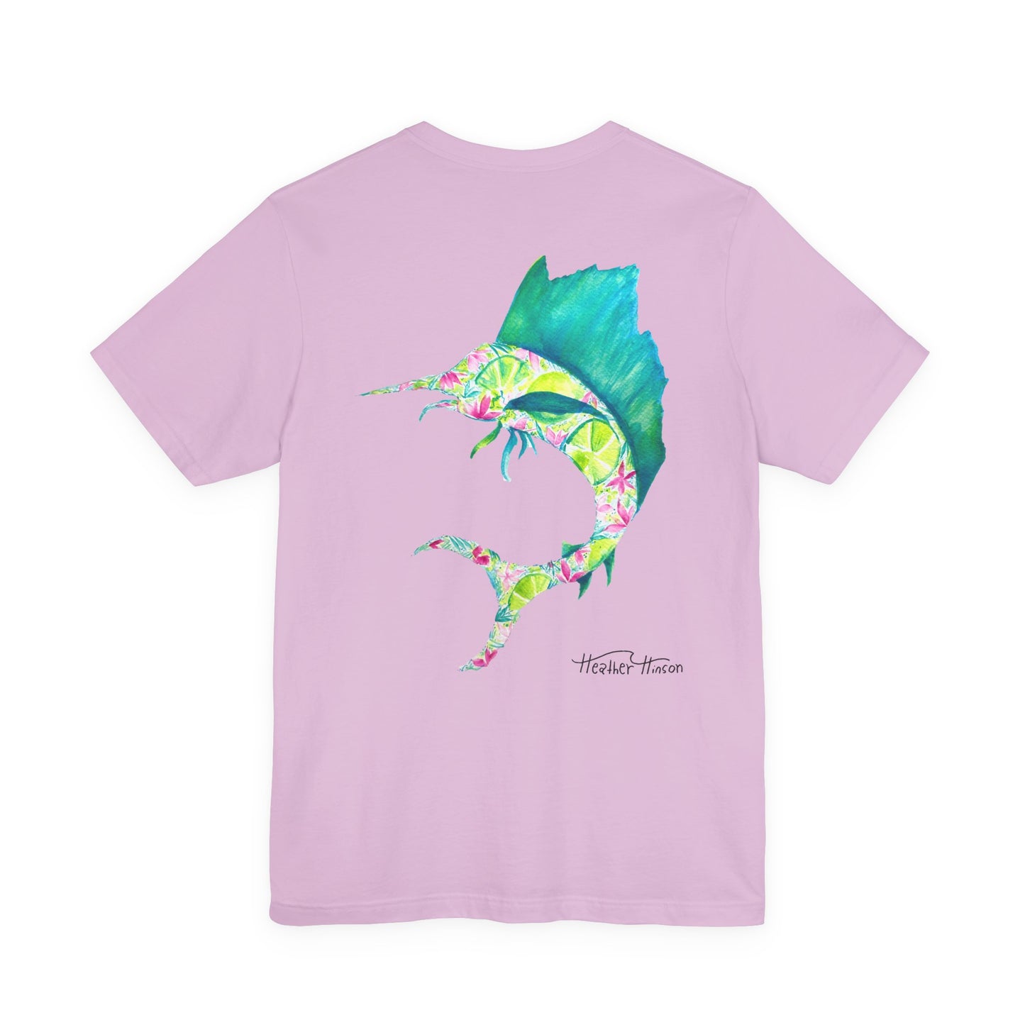 T-Shirt with Vibrant Marlin Design, sailfish, lime, Fishing Lover's Tee, Nautical Themed Shirt, Gift for Anglers, Summer Casual Wear