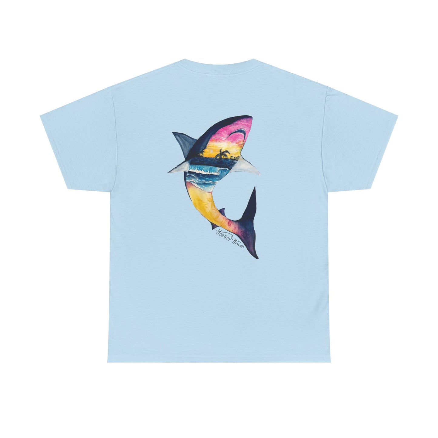 Sunset White Shark Tee