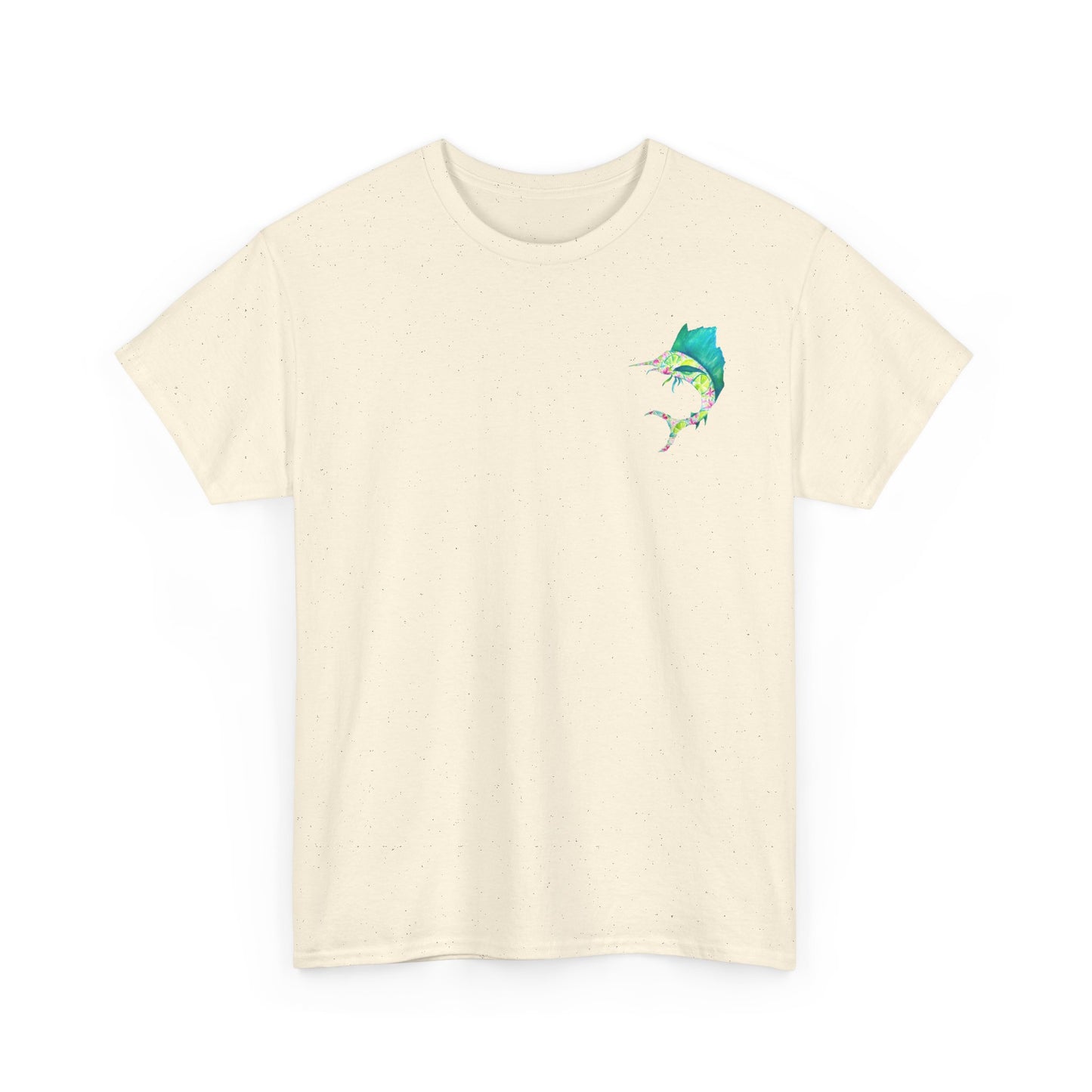 Tropical Sailfish Unisex Tee - Ocean and Floral Design