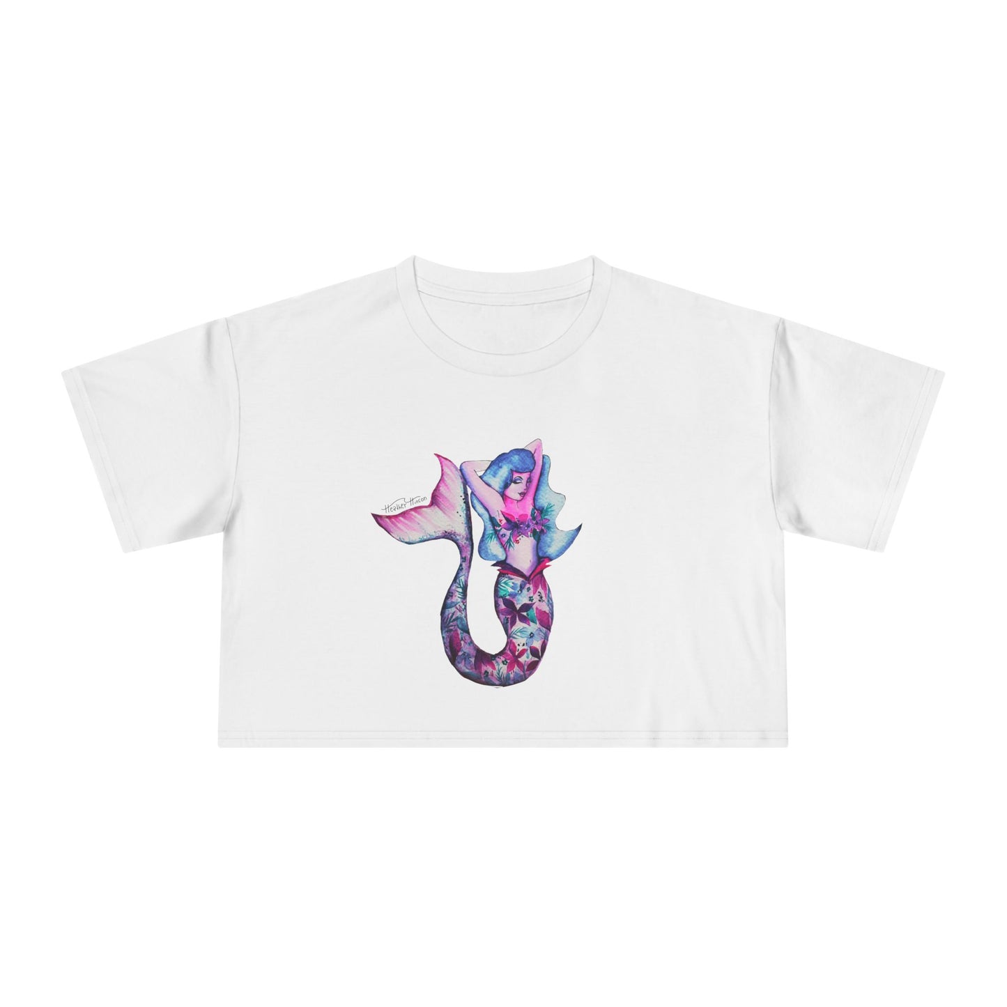 Mermaid Dreams Women's Crop Tee | Playful Summer Fashion, Beach Outfits, Gift for Ocean Lovers, Festival Wear, Casual Chic