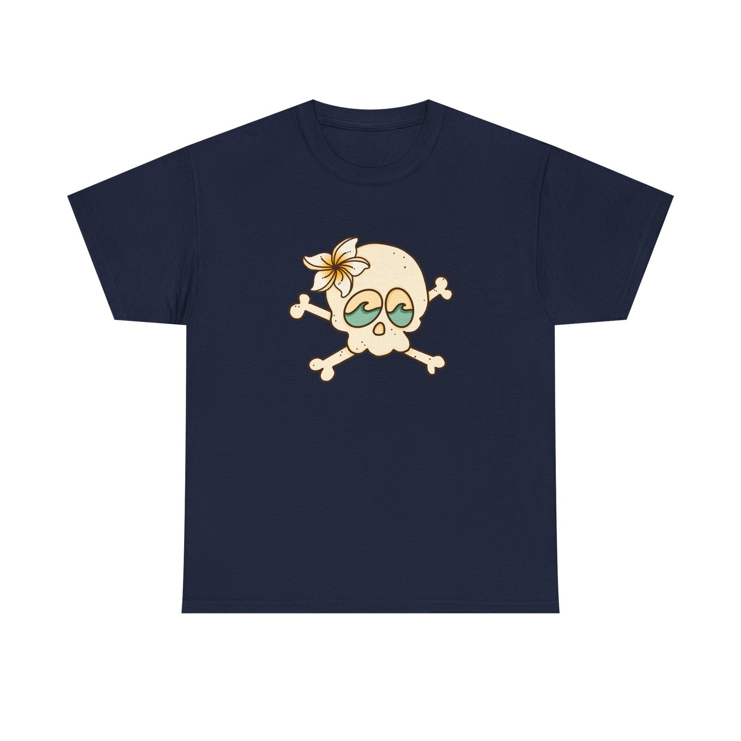 Beach Bum Unisex Tee - Skull and Wave Design