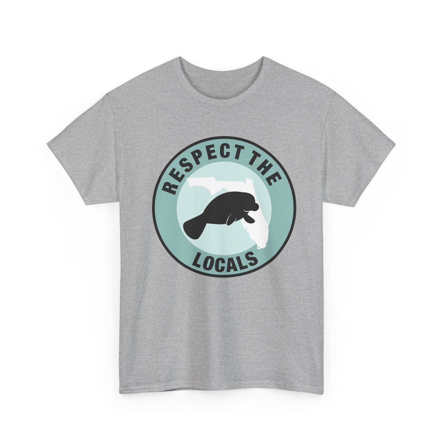 Unisex Heavy Cotton Tee - Respect the Locals Shirt, Eco-Friendly Gift, Casual Wear, Beach Vibe, Community Spirit