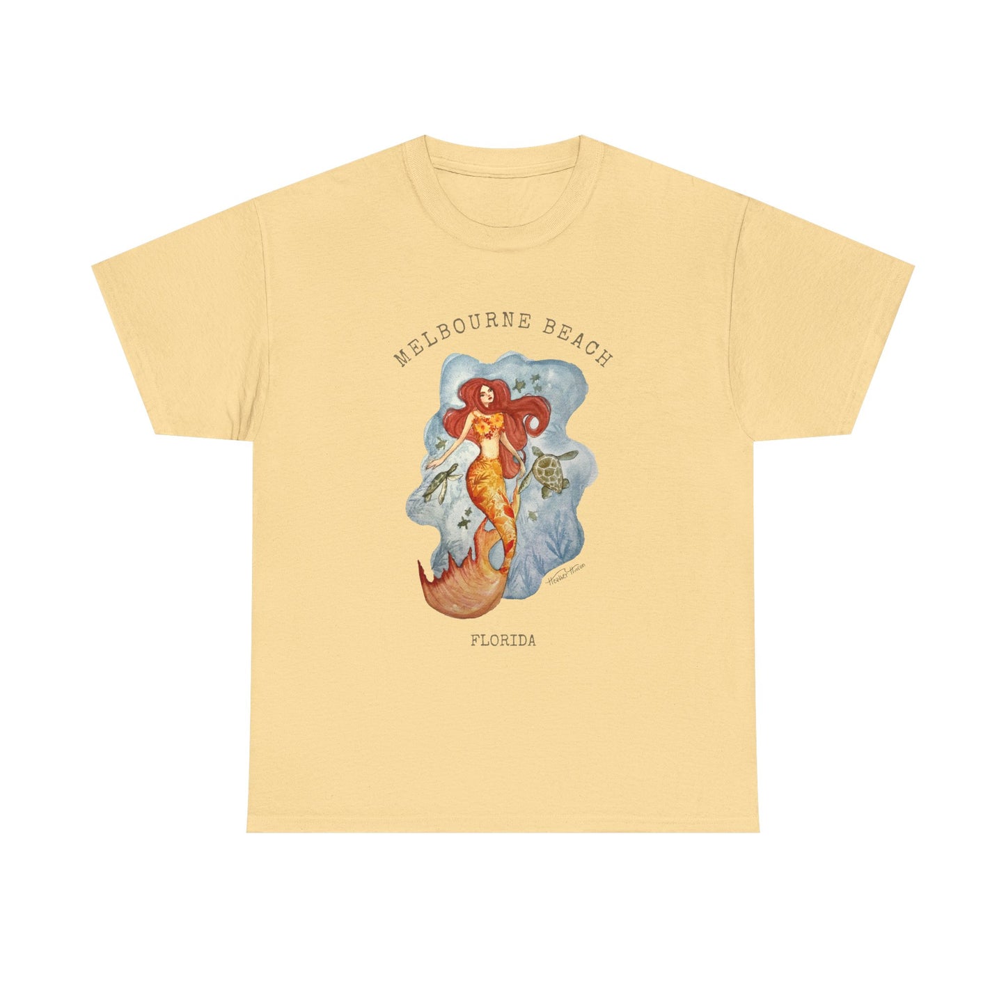Melbourne Beach Mermaid Tee — Vintage Florida Beach Graphic T-Shirt - Florida Mermaid Series