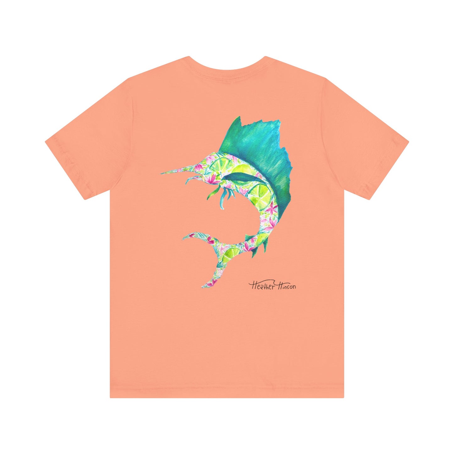 T-Shirt with Vibrant Marlin Design, sailfish, lime, Fishing Lover's Tee, Nautical Themed Shirt, Gift for Anglers, Summer Casual Wear