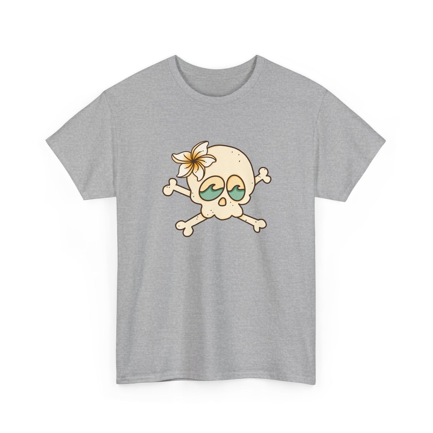 Beach Bum Unisex Tee - Skull and Wave Design