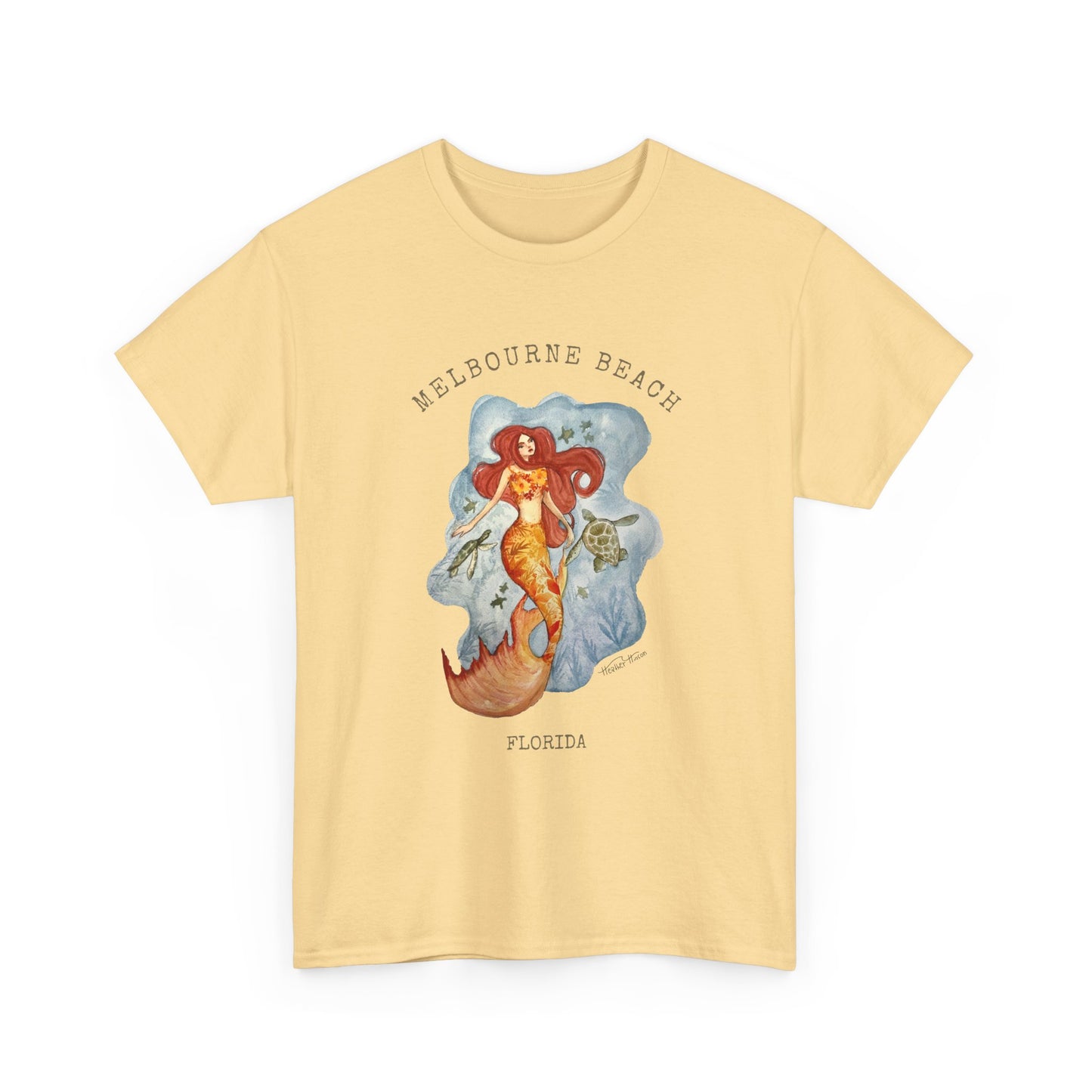 Melbourne Beach Mermaid Tee — Vintage Florida Beach Graphic T-Shirt - Florida Mermaid Series