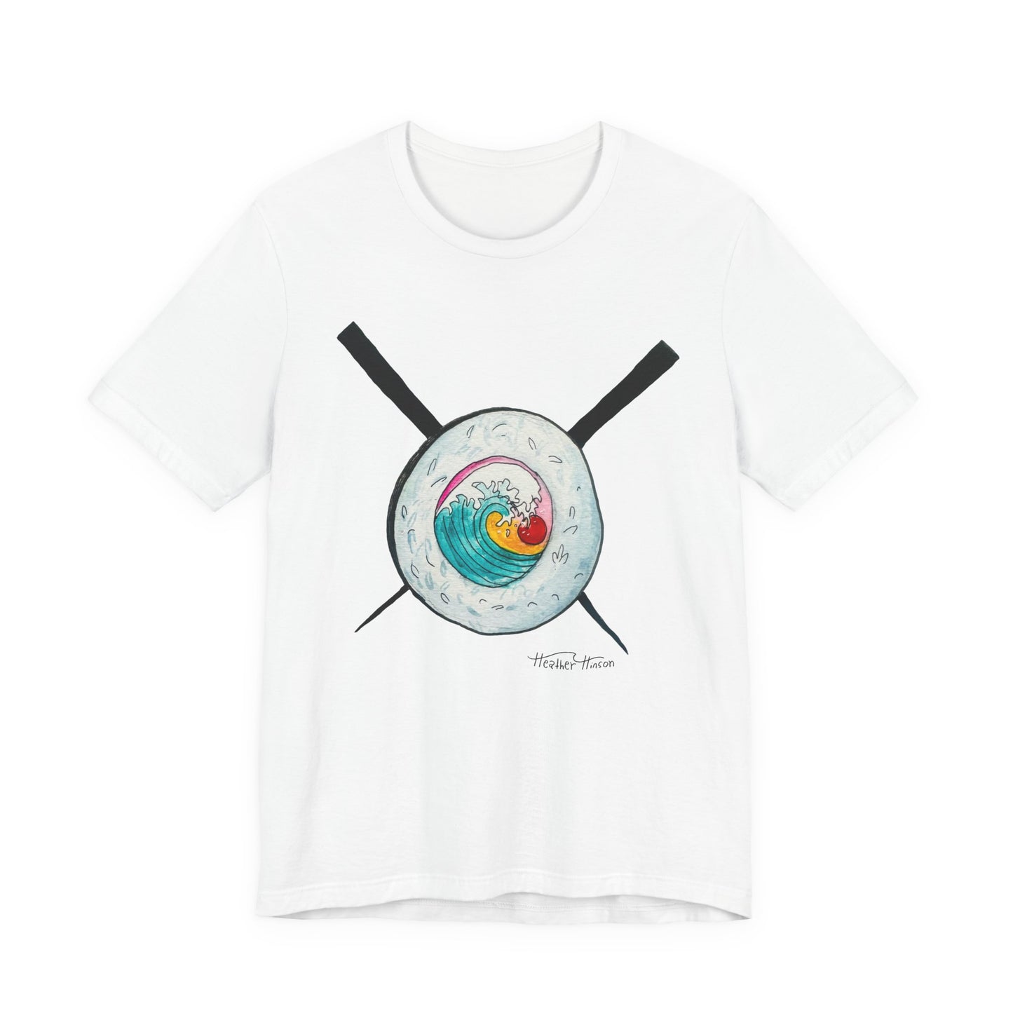 Surf Inspired Unisex Tee, Beach Vibes, Gift for beach lovers, Sushi, Casual Wear, Summer Fashion, Ocean Lover Gift