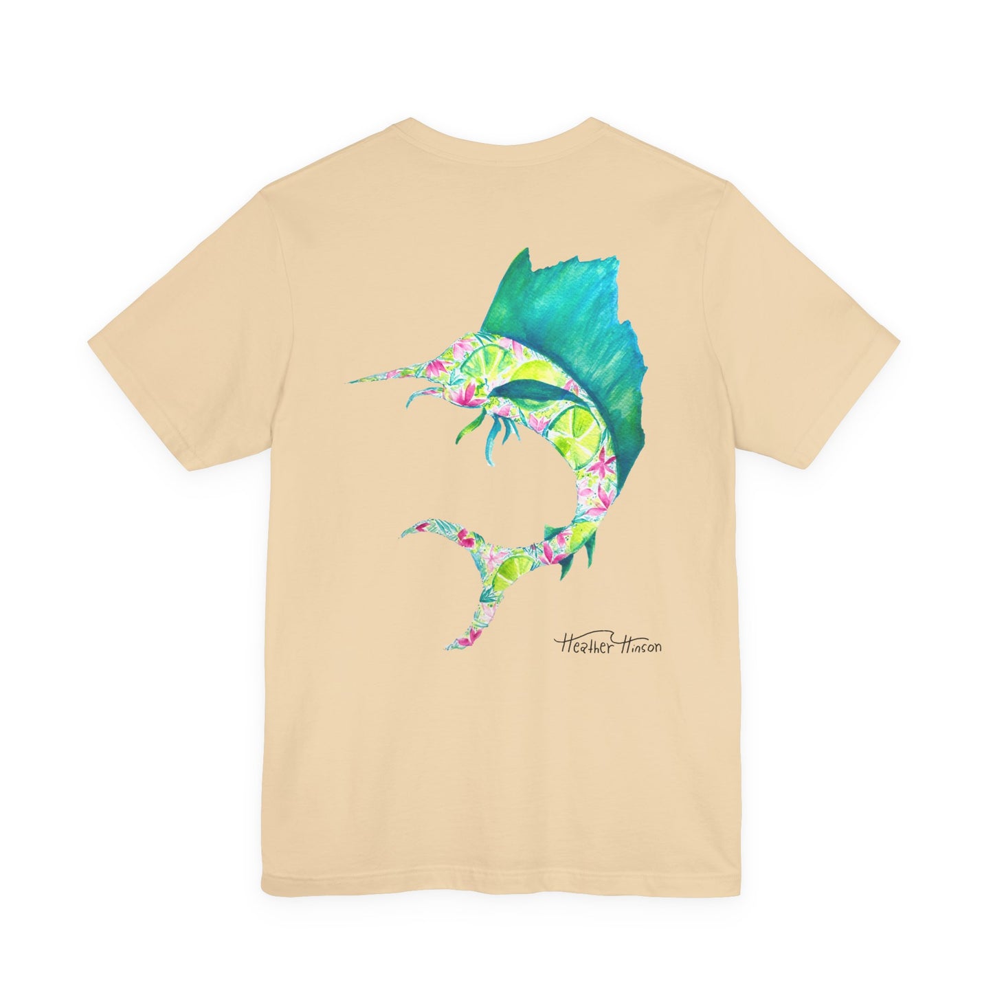 T-Shirt with Vibrant Marlin Design, sailfish, lime, Fishing Lover's Tee, Nautical Themed Shirt, Gift for Anglers, Summer Casual Wear