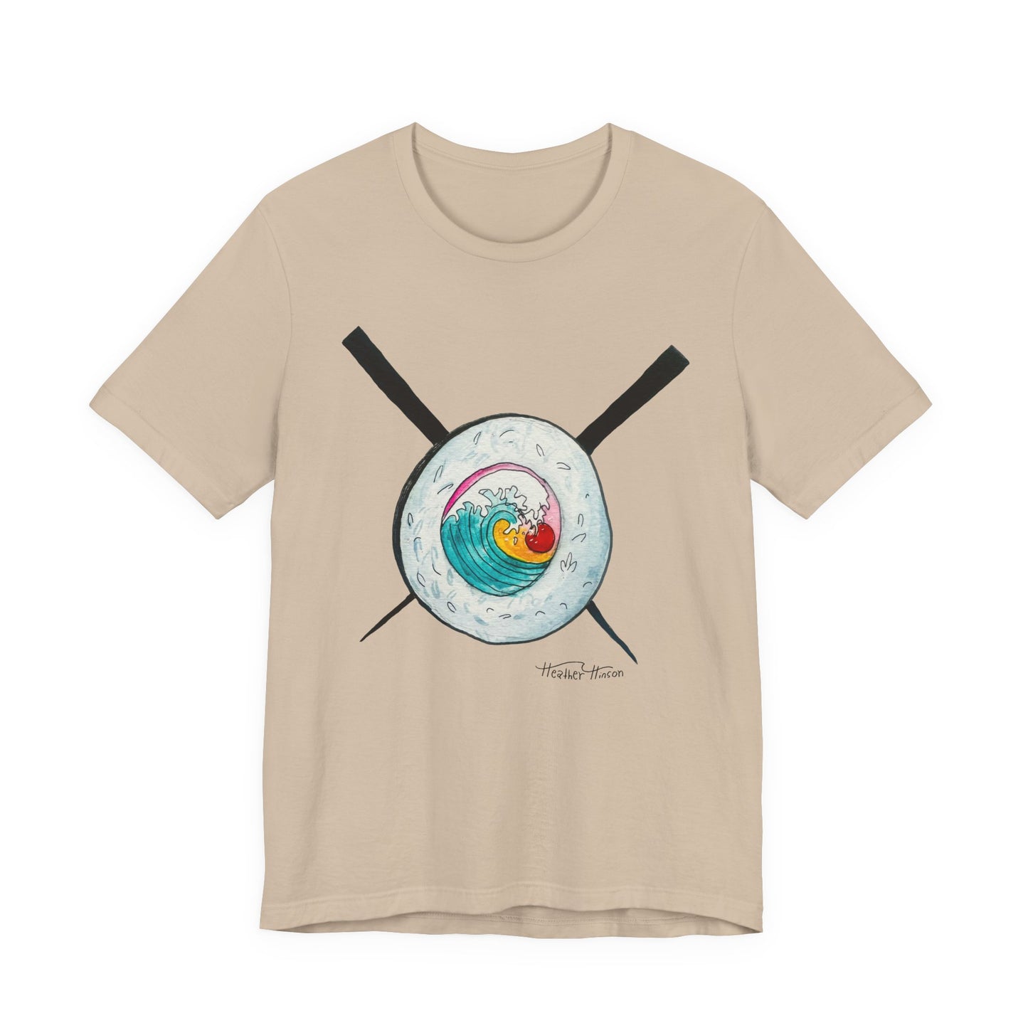 Surf Inspired Unisex Tee, Beach Vibes, Gift for beach lovers, Sushi, Casual Wear, Summer Fashion, Ocean Lover Gift