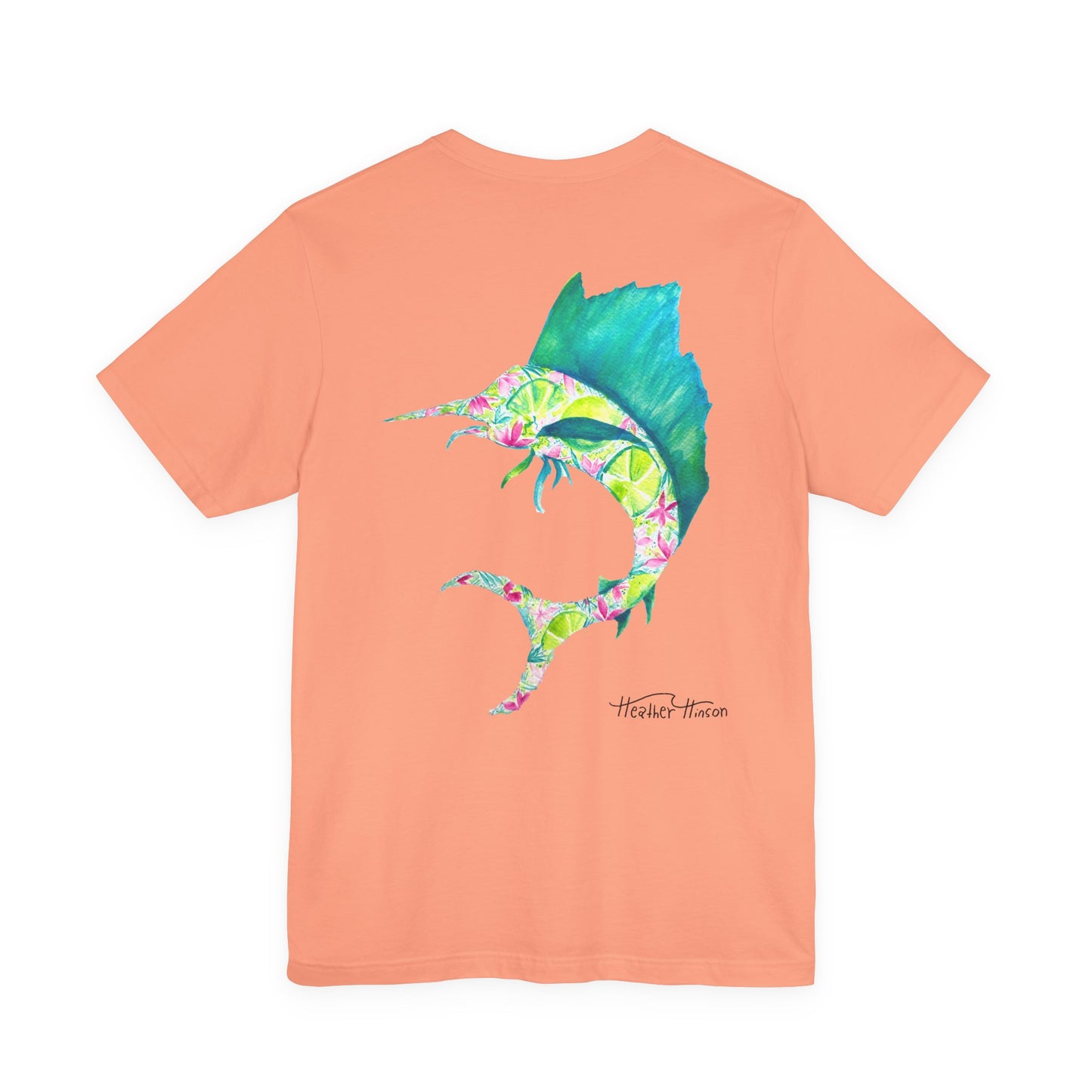T-Shirt with Vibrant Marlin Design, sailfish, lime, Fishing Lover's Tee, Nautical Themed Shirt, Gift for Anglers, Summer Casual Wear