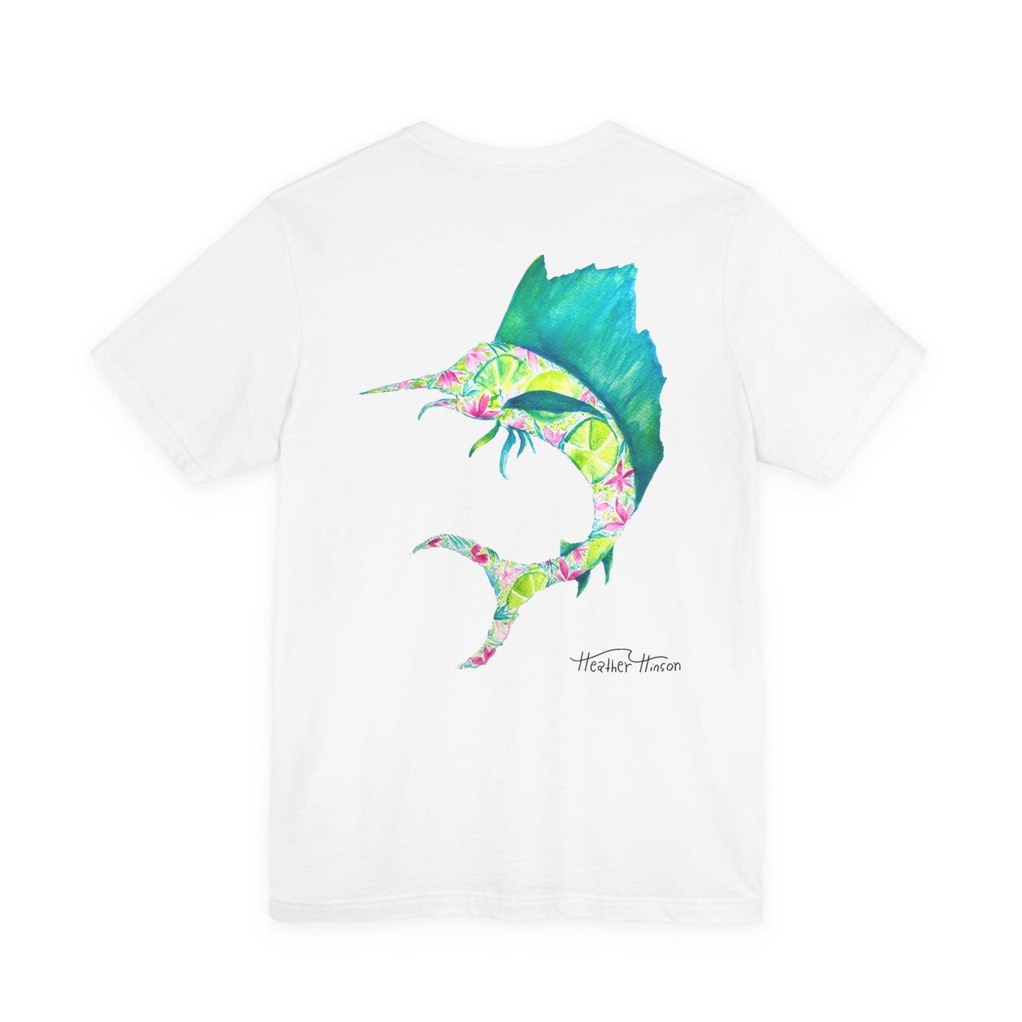T-Shirt with Vibrant Marlin Design, sailfish, lime, Fishing Lover's Tee, Nautical Themed Shirt, Gift for Anglers, Summer Casual Wear