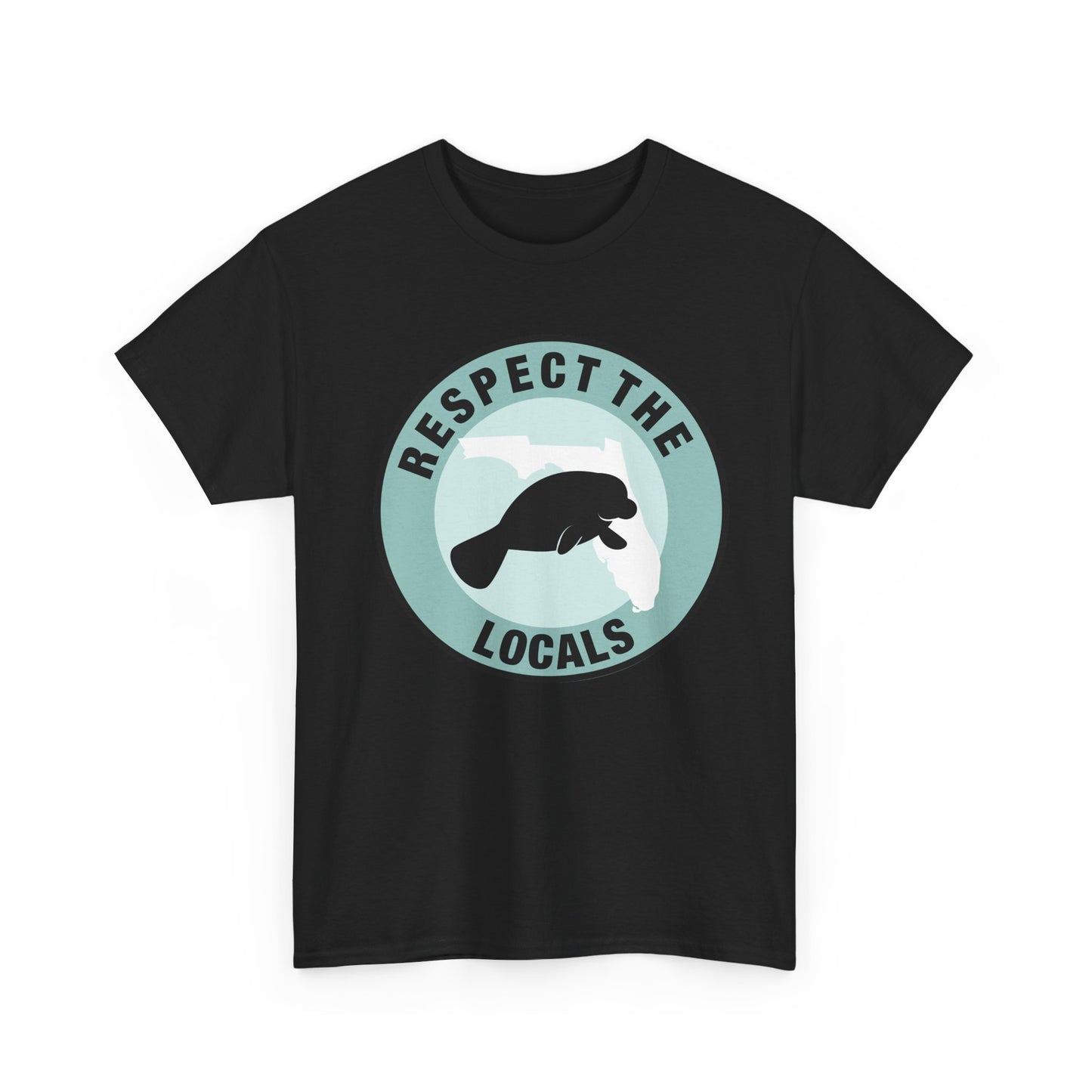 Unisex Heavy Cotton Tee - Respect the Locals Shirt, Eco-Friendly Gift, Casual Wear, Beach Vibe, Community Spirit