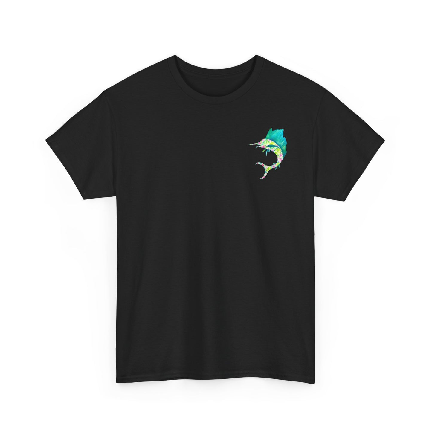 Tropical Sailfish Unisex Tee - Ocean and Floral Design