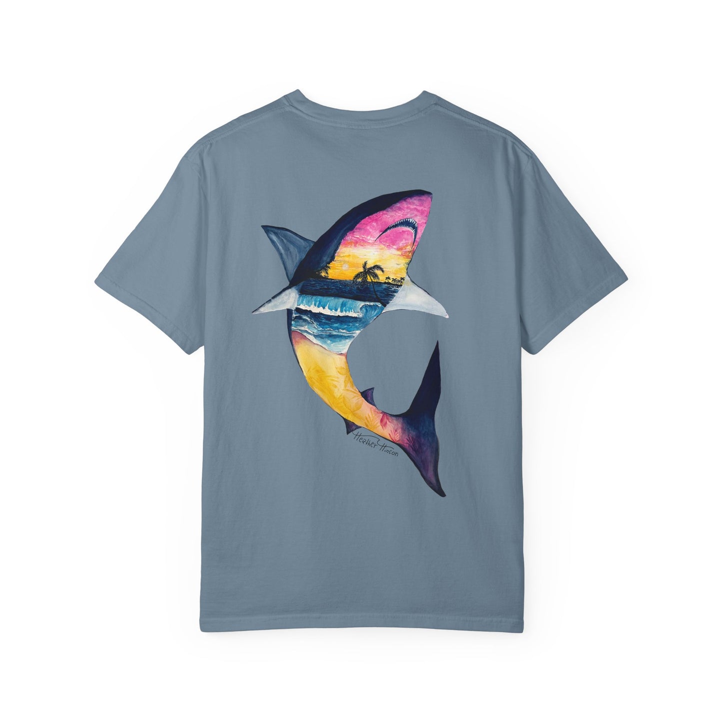 Vibrant Shark Graphic Tee, Relaxed Fit T-Shirt for Ocean Lovers, Summer Beachwear, Gift for Surfers, Nautical Inspired Apparel
