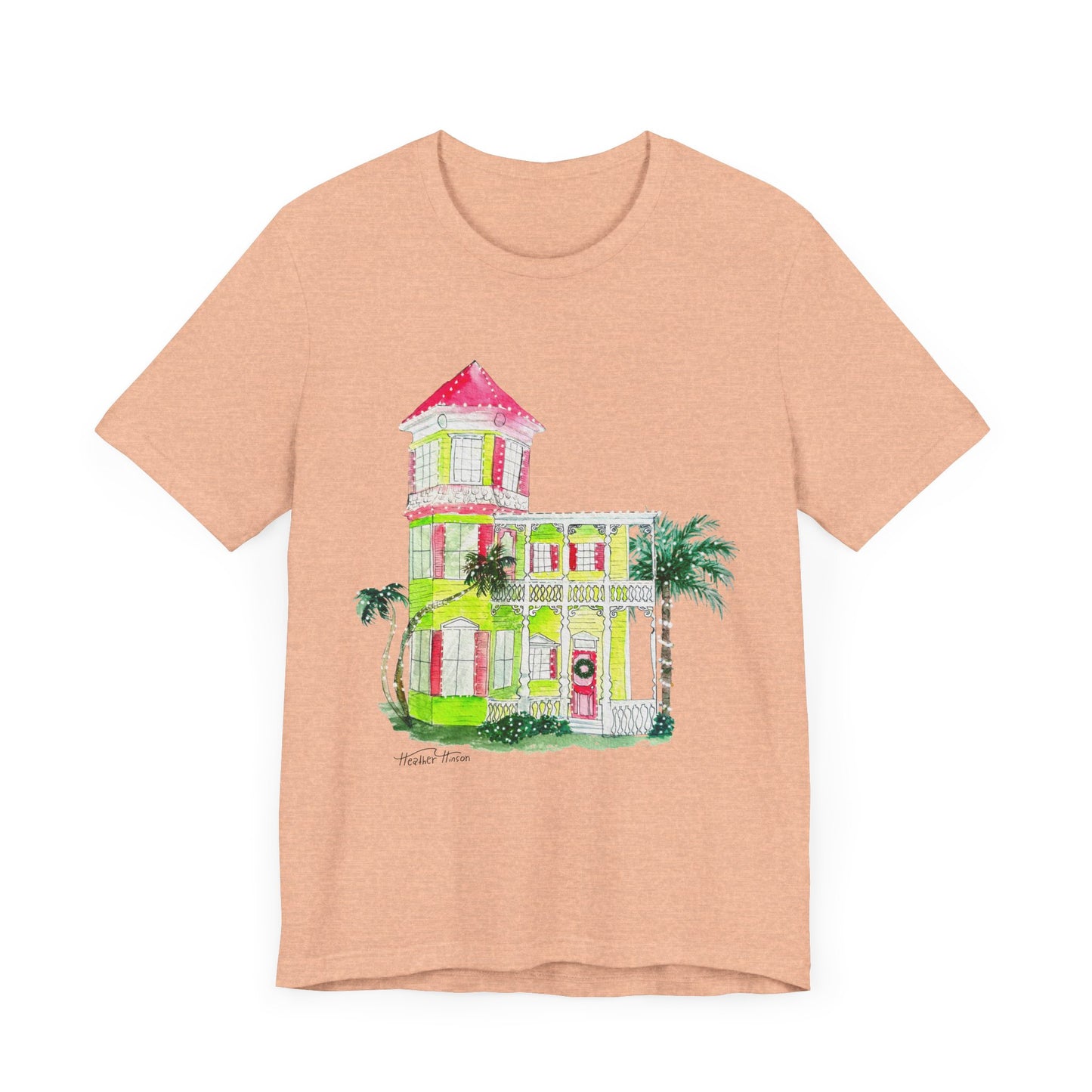 T-Shirt Key West Christmas Festive Holidays Coastal House Florida Palm Trees