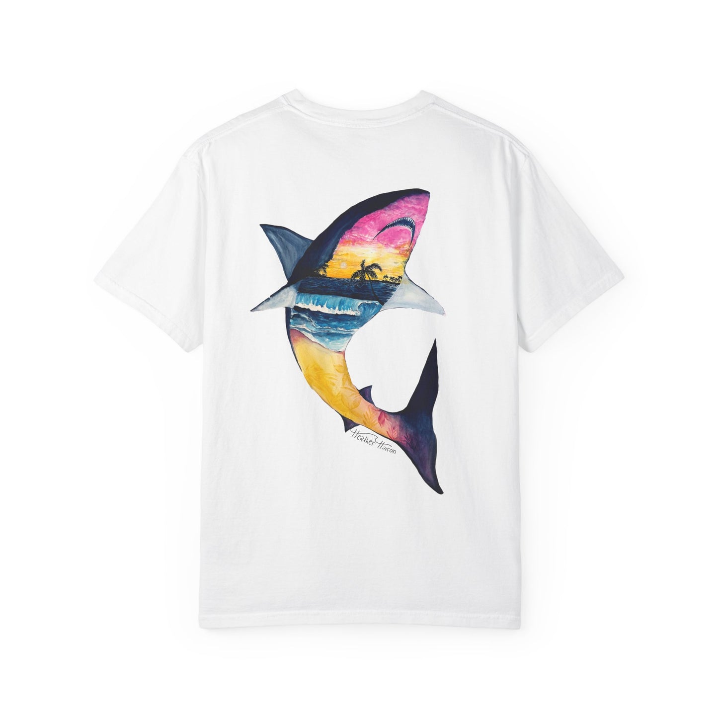 Vibrant Shark Graphic Tee, Relaxed Fit T-Shirt for Ocean Lovers, Summer Beachwear, Gift for Surfers, Nautical Inspired Apparel