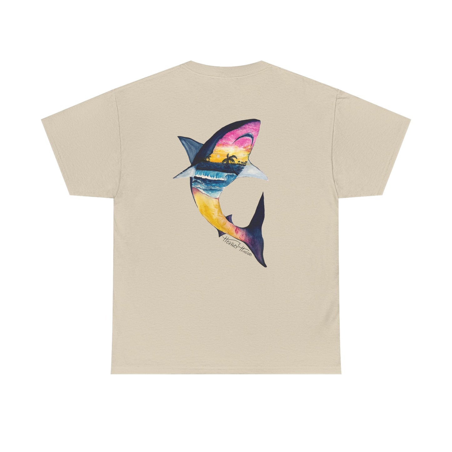 Sunset White Shark Tee
