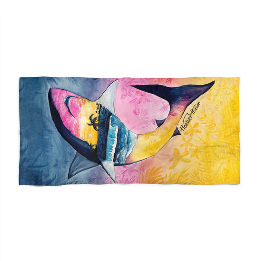 Vibrant Shark Beach Towel - Colorful Swim Accessory, Summer Gift, Pool Party Essential, Travel Towel, Ocean Lover's Item