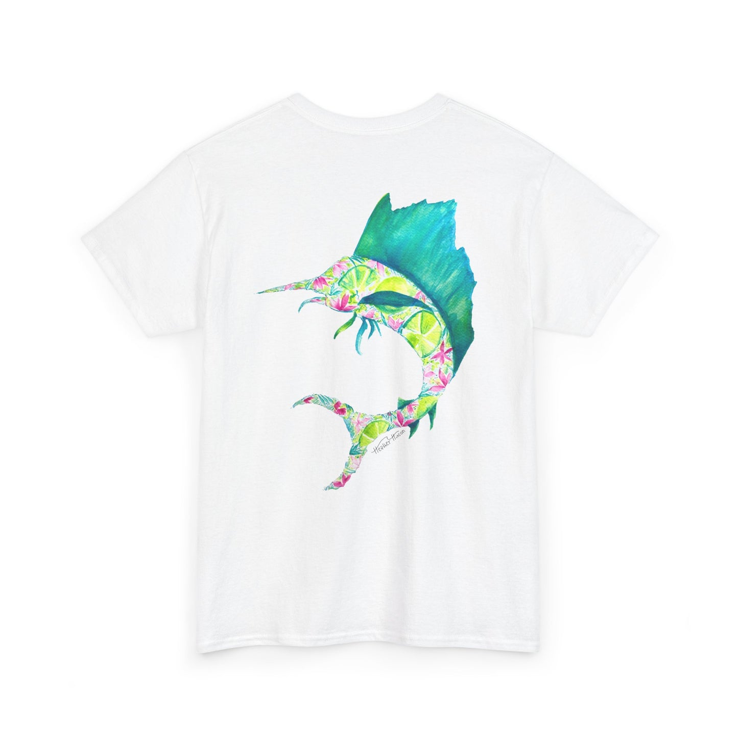 Tropical Sailfish Unisex Tee - Ocean and Floral Design