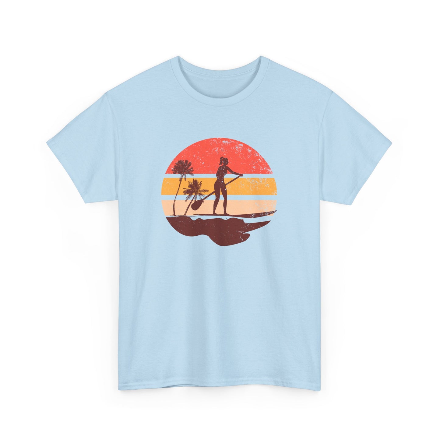 Sunset Palm Tree Paddle Board Tee