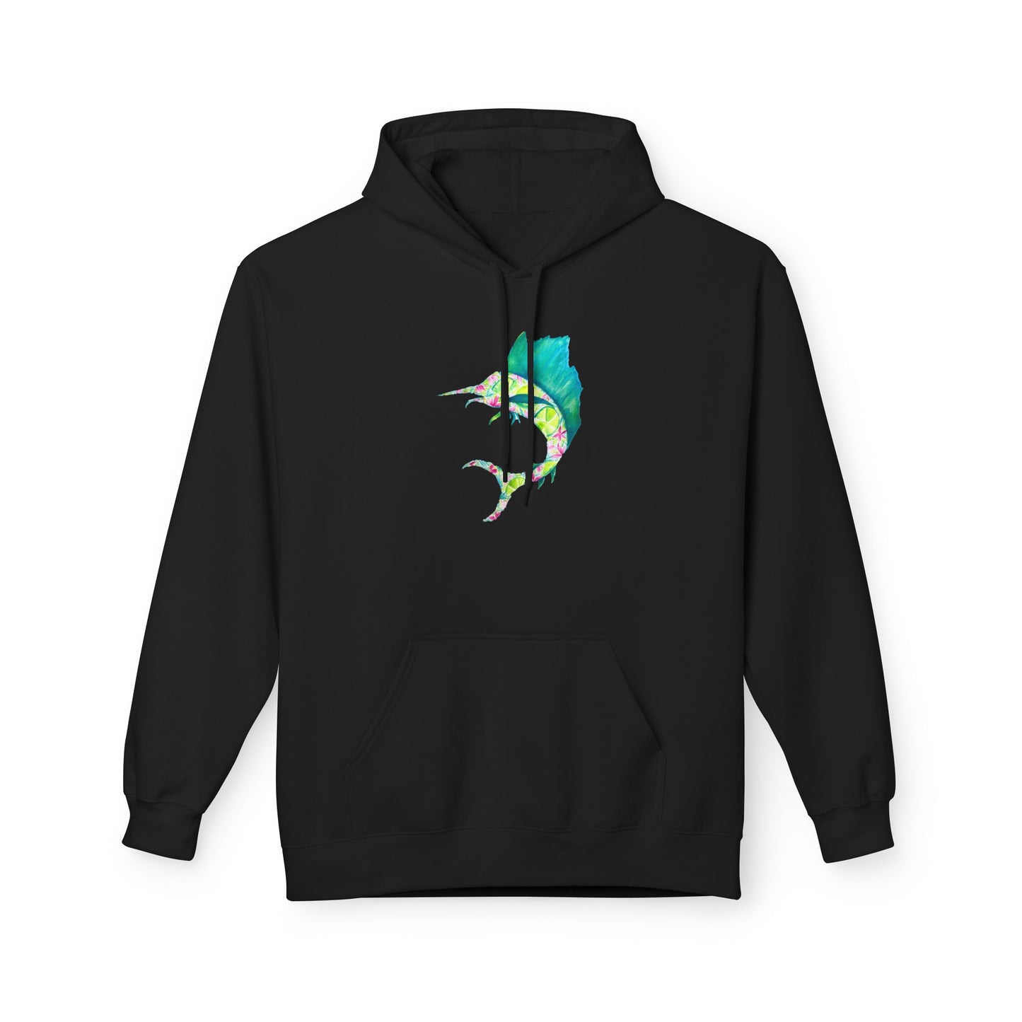 Colorful Marlin Hoodie, Fishing Apparel, Gift for Anglers, Sailfish, Floral, Summer Vibes, Beachwear, Unisex Hoodie, Graphic Sweatshirt
