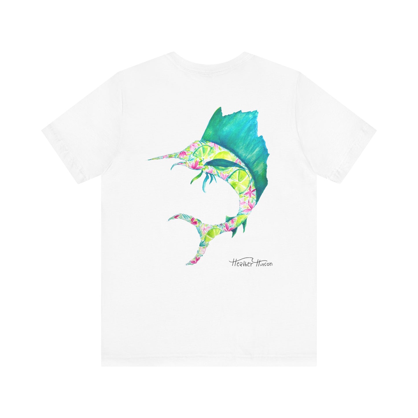 T-Shirt with Vibrant Marlin Design, sailfish, lime, Fishing Lover's Tee, Nautical Themed Shirt, Gift for Anglers, Summer Casual Wear