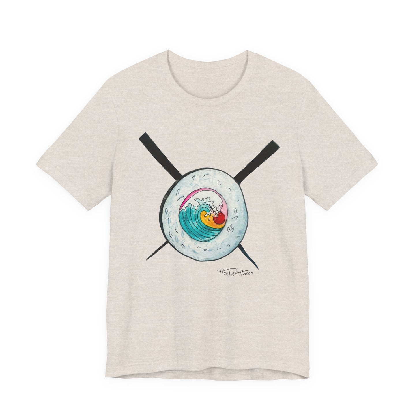 Surf Inspired Unisex Tee, Beach Vibes, Gift for beach lovers, Sushi, Casual Wear, Summer Fashion, Ocean Lover Gift