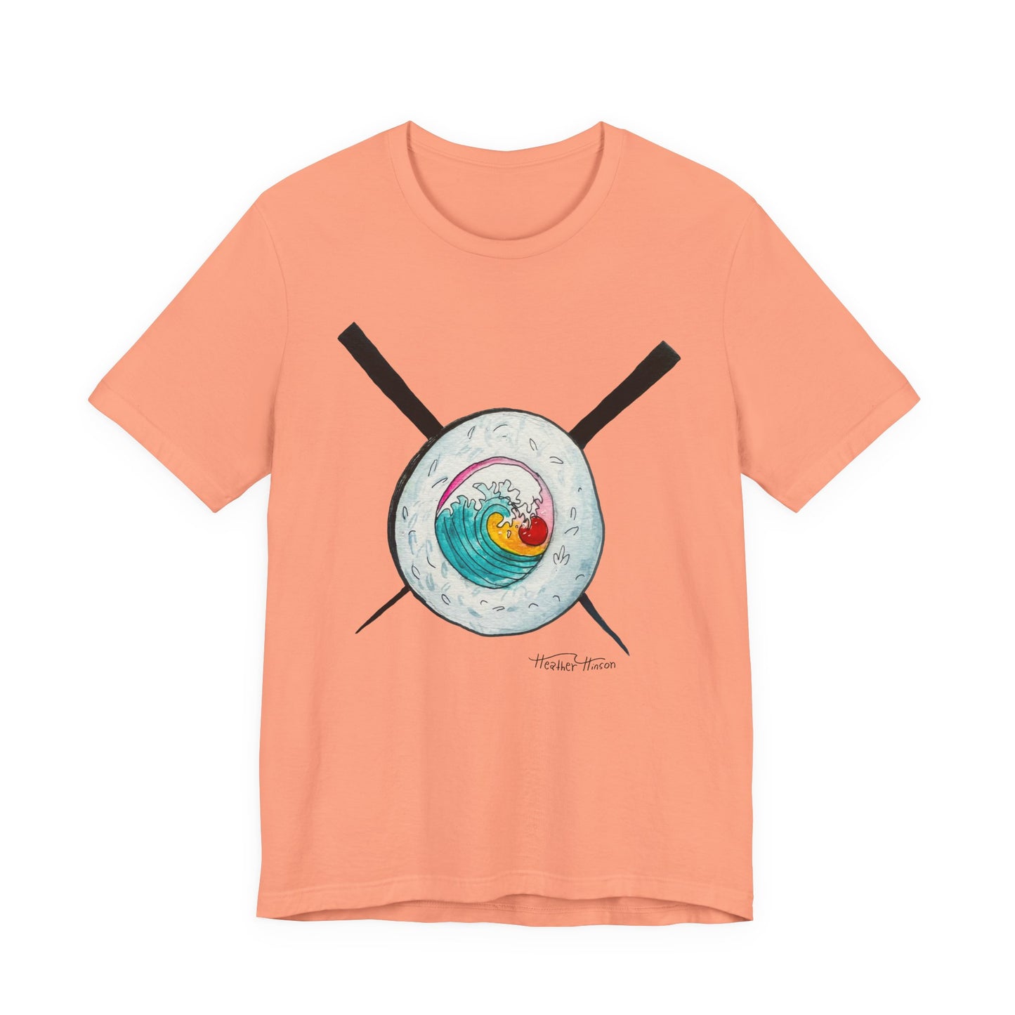 Surf Inspired Unisex Tee, Beach Vibes, Gift for beach lovers, Sushi, Casual Wear, Summer Fashion, Ocean Lover Gift