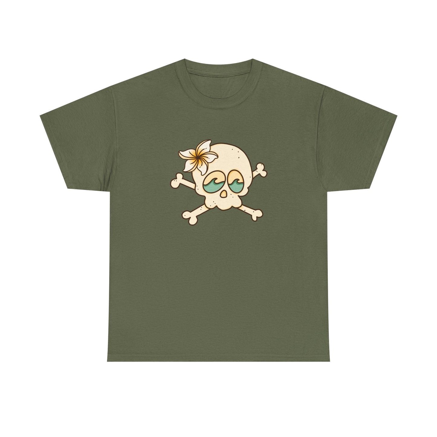 Beach Bum Unisex Tee - Skull and Wave Design