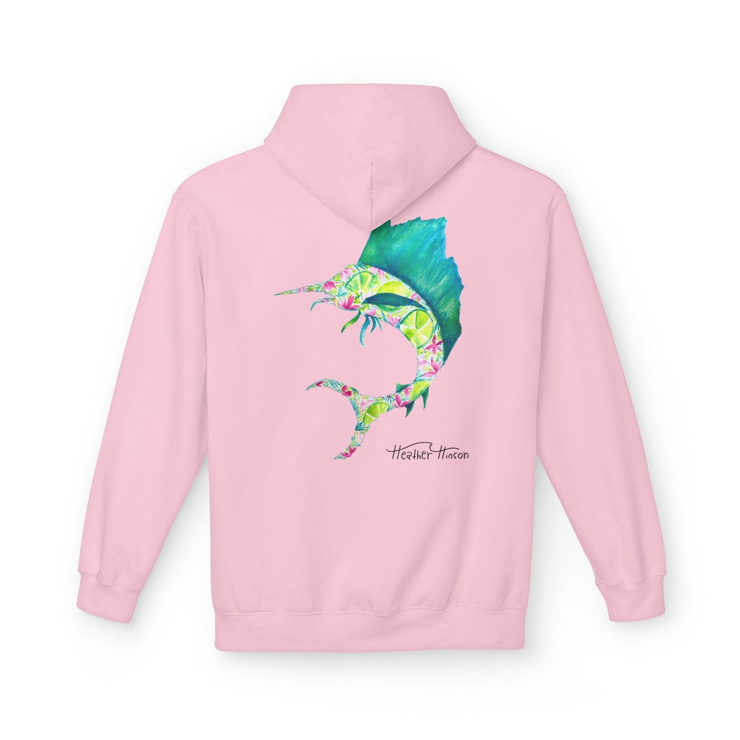 Colorful Marlin Hoodie, Fishing Apparel, Gift for Anglers, Sailfish, Floral, Summer Vibes, Beachwear, Unisex Hoodie, Graphic Sweatshirt