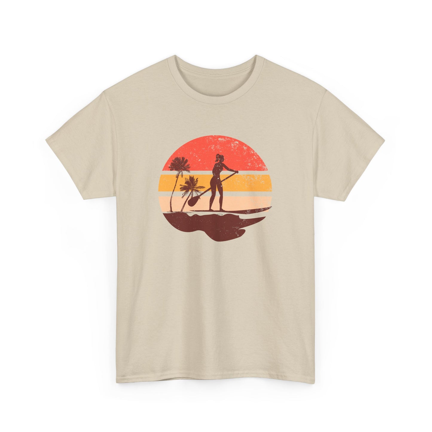 Sunset Palm Tree Paddle Board Tee