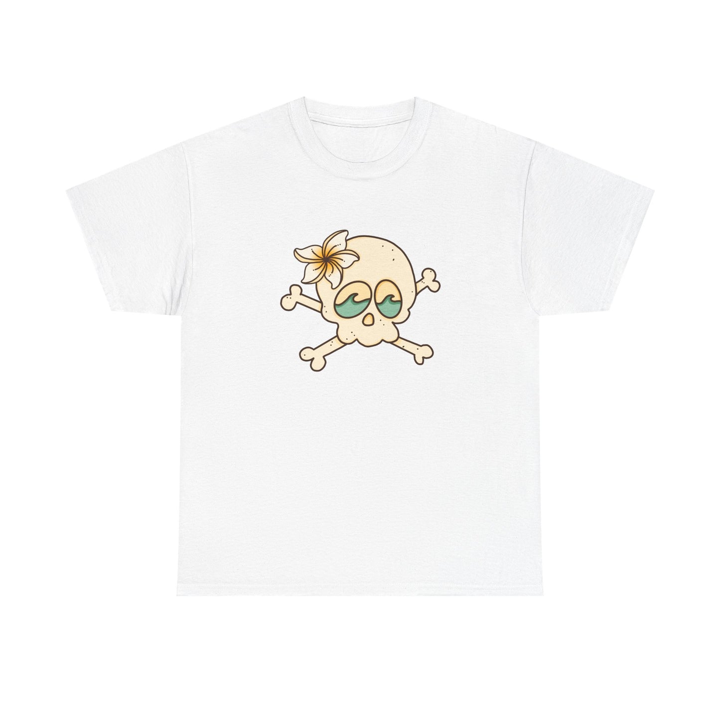 Beach Bum Unisex Tee - Skull and Wave Design