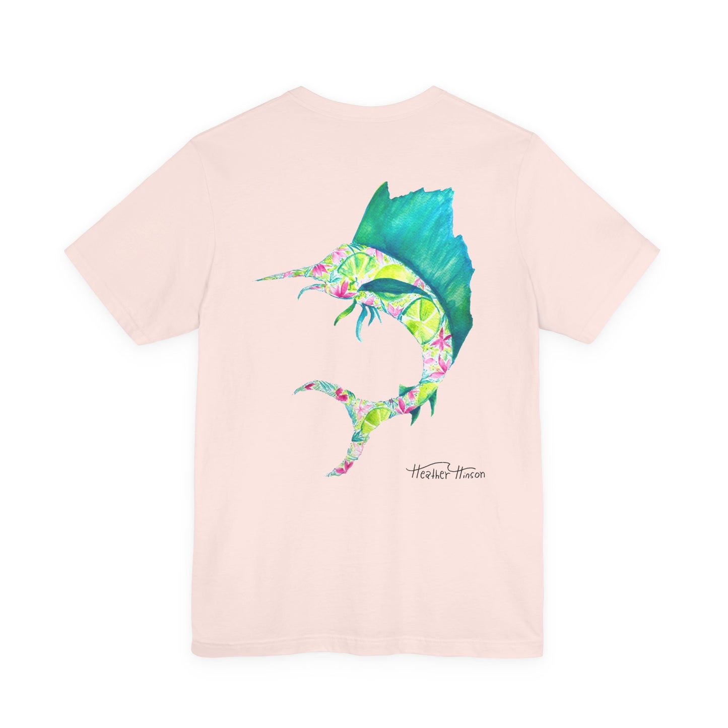 T-Shirt with Vibrant Marlin Design, sailfish, lime, Fishing Lover's Tee, Nautical Themed Shirt, Gift for Anglers, Summer Casual Wear