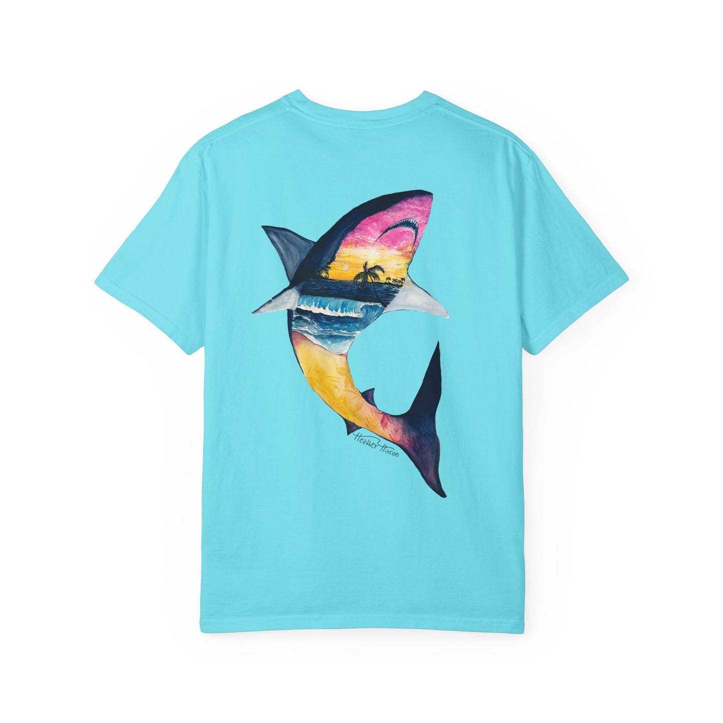 Vibrant Shark Graphic Tee, Relaxed Fit T-Shirt for Ocean Lovers, Summer Beachwear, Gift for Surfers, Nautical Inspired Apparel