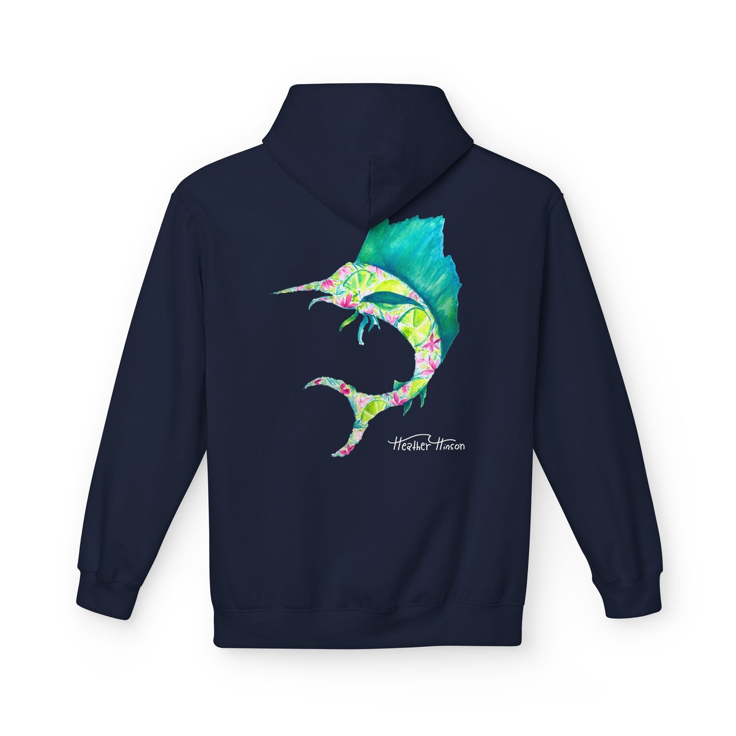 Colorful Marlin Hoodie, Fishing Apparel, Gift for Anglers, Sailfish, Floral, Summer Vibes, Beachwear, Unisex Hoodie, Graphic Sweatshirt