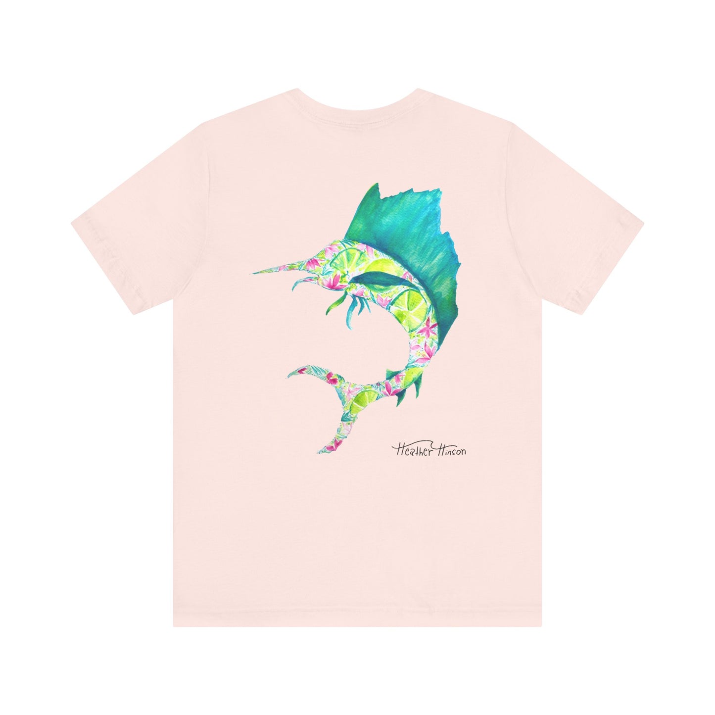 T-Shirt with Vibrant Marlin Design, sailfish, lime, Fishing Lover's Tee, Nautical Themed Shirt, Gift for Anglers, Summer Casual Wear