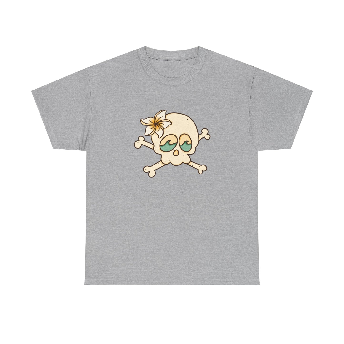 Beach Bum Unisex Tee - Skull and Wave Design